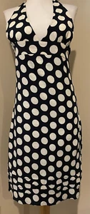 BEN SHERMAN Womens Navy Blue & White Polka Dot Dress NWT $129 - XS Extra Small - Picture 1 of 7