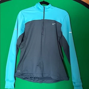 Nike 3/4 Zip Pullover Damen Tech Fleece Größe Large Trichter Hoodie türkis - Bild 1 von 10