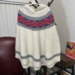 OshKosh B’gosh Mädchen Kapuzen Strick Pullover Poncho Gr. 12 Nordic Fair Isle - Bild 1 von 3