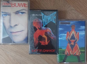 3 x DAVID BOWIE Cassette Albums: BLACK TIE, WHITE NOISE, LET'S DANCE & EARTHLING - Picture 1 of 6
