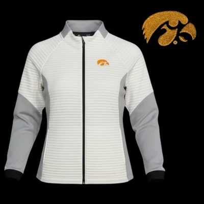Mujer UNDER ARMOUR Iowa Hawkeyes Cold Gear Chaqueta Ajustada Cremallera Completa Burbuja Grande Foto 1 de 4