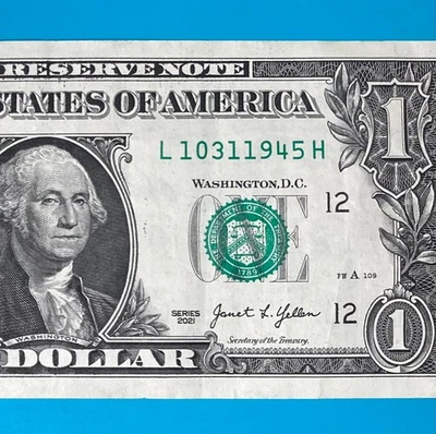 October 31, 1945 (L 10311945 H) BIRTHDAY Note $1 One Dollar Bill . - Image 1 of 4