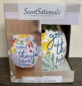 ScentSationals Full Size Electric Wax Warmer Melter Good Things Take Time NEW - Picture 1 of 4