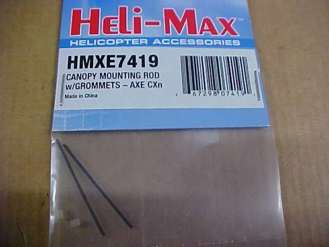 HELI-MAX HMXE7419 = CANOPY MOUNTING ROD WITH GROMMETS: AXE CXn (NEW) - Image 1 of 1