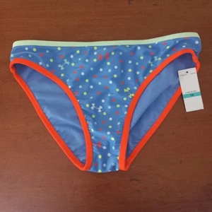 Girls Under Armour Blue Neon Polka Dot Bikini Bottoms Size 16 - Picture 1 of 6