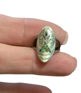 Native American Ring Unmarked Silver Size 5 to 5.5 Vintage Style Hamdmade - Picture 1 of 6