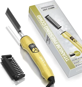 Electric Hot Comb Titanium Anti-Scald Straightening Comb for Wigs, Pressing Comb - Picture 1 of 11