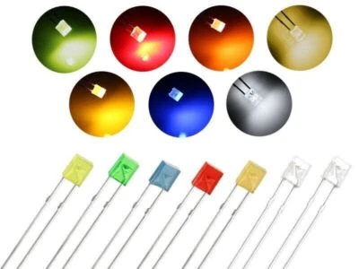 LED 2x3mm rechteckig klar diffus flach 2x3x4mm LEDs 10 20 50 100 Stück oder Set - Bild 1 von 4