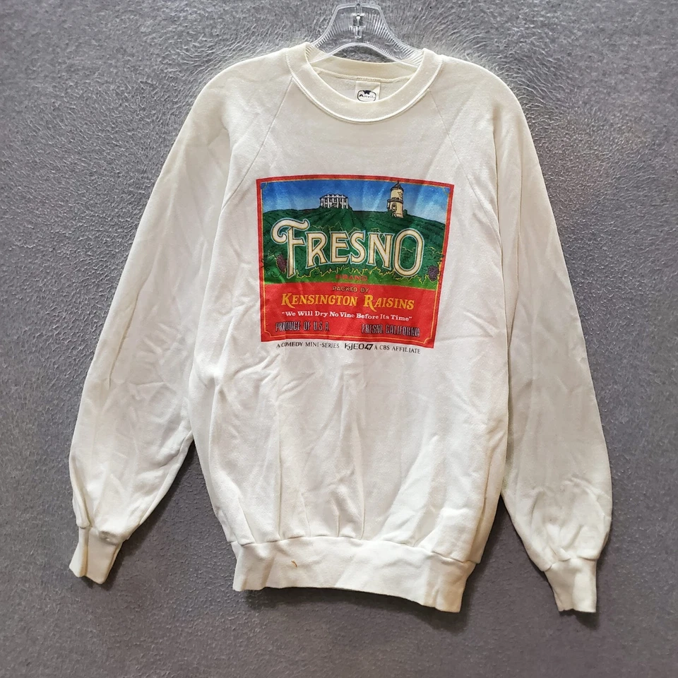 Sudadera DE COLECCIÓN Fresno California Hombres Grande Blanca Pasas Kensington EE. UU. LEER Foto 1 de 4