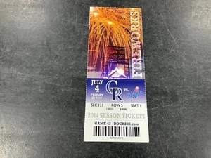ROCKIES 2014 TICKET STUB 7/4/14 VS DODGERS~Clayton Kershaw WIN - Picture 1 of 1