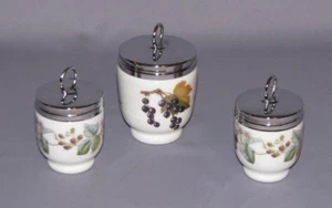 3 Vintage Royal Worcester Egg Coddlers w/Lids; 2 Standard and 1 King - Picture 1 of 5