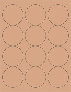 6 HOJAS PEGATINAS KRAFT REDONDAS DE 2-1/2 PULGADAS ETIQUETAS RÚSTICAS~Estándar 8-1/2""x11" - Imagen 1 de 1