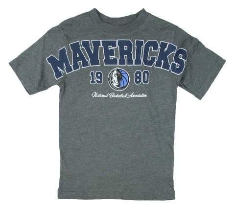 NBA Basketball Youth Boys Dallas Mavericks 1980 Shirt - Gray Cover
