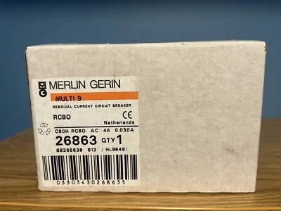 Merlin Gerin 45amp Rcbo multi 9 C45 C60HC45R30 26863 30mA - Image 1 of 2