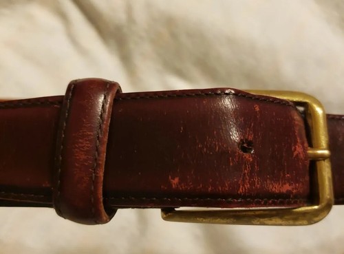 Cintura Coach in pelle Cordovan pelle bovina lucida 3931 fibbia ottone massiccio misura 36.