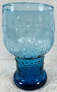 Vintage Turquoise Blue Drinking Glass Goblet - Picture 1 of 5