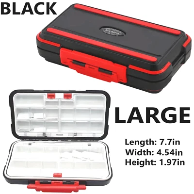 Caja de aparejos de pesca señuelo compartimentos impermeables 2 capas almacenamiento estuche rígido gancho Foto 1 de 4