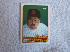 Topps 1989 MLB "JACK McKEON" #624 San Diego Padres MGR Trading Card n24 