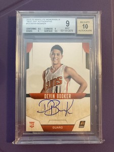2015-16 Absolute Devin Booker Next Day Autograph ROOKIE RC BGS 9 Auto 10 Low Pop