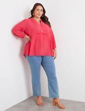 BeMe - Plus Size - Womens Summer Tops - Red Blouse / Shirt - Casual Clothing