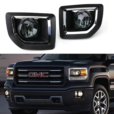 Luces antiniebla completas para lentes de humo con cableado de cubierta de bisel para GMC Sierra 2500HD 15-19 Foto 1 de 4