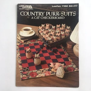 Country Purr-suits A Cat Checkerboard Leisure Arts Craft Pattern Leaflet #1182 - Picture 1 of 2