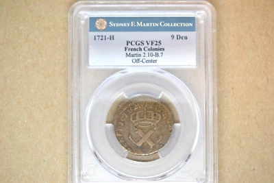 1721-H Sou, or 9 Deniers. La Rochelle Mint. Martin 2.10-B., W-11830.  PCGS VF-25 - Image 1 of 4
