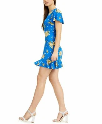 Vestido B. Darlin azul tamanho 1/2 bainha júnior estampa floral flutuante NOVO __ B6F1 - Imagem 1 de 4