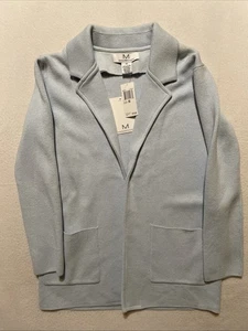 NUEVO M MAGASCHONI Mujer Azul Bolsillo Cárdigan Mezcla Lana Suéter XS Extra Pequeño - Imagen 1 de 9