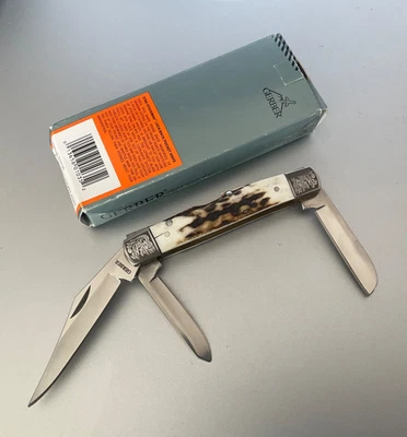 Navaja de Bolsillo Gerber Genuina Ciervo Stockman Triple Hoja Modelo 01035 Foto 1 de 4