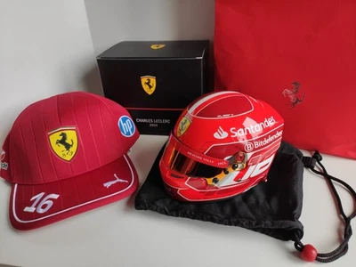 Charles Leclerc Scuderia Ferrari 1:2 Mini-Helm 2024 & Ferrari Kappe OVP  Sammler - Bild 1 von 4