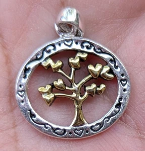 925 Silber Lebensbaum Anhänger. "Die Liebe einer Familie ist das Meisterwerk der Natur".  - Bild 1 von 14
