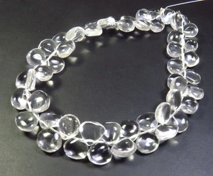 AAA+ Cristal Transparente Gemas Suave Corazón Pulido Cuentas 7-9mm 8" Hilo LC-1890 - Imagen 1 de 9