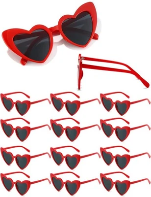 Mujeres Moda Corazón Gafas de sol Paquete de 12 Gafas de sol en forma de corazón para mujeres Vint... Foto 1 de 4