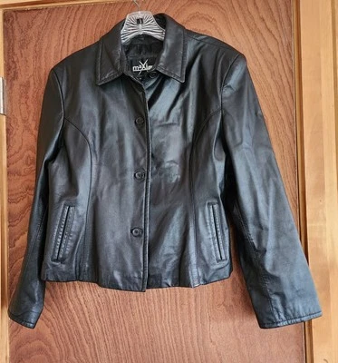 Chaqueta de motociclista Wilsons Máxima de cuero para dama talla L forrada de colección Foto 1 de 4