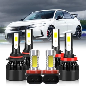 For Honda Civic 2015-2019 2020 LED Headlights Bulbs Hi-Low Beam with Fog Lights - Picture 1 of 21