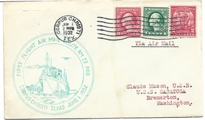 1932 FFC Cam 22 Corpus Christi, Texas with Period Stamps and Cachet - Picture 1 of 1