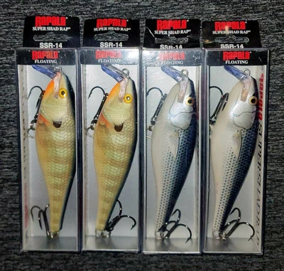 ❗️LOTE DE 4❗RAPALA SSR-14 SUPER SHAD RAP SEÑUELOS Musky Pike Bass Walleye Baits 51/2" Foto 1 de 4