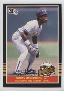 1985 Donruss Highlights Rickey Henderson #17 HOF