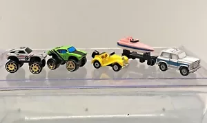 5 Vintage 1986 to 1989 Galoob Micro Machines Cars 4X4 Jeep Speed Boat On Trailer - Picture 1 of 8