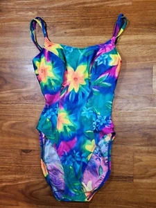 Vintage SESSA 80's neon one piece high waisted swimsuit size 6 womens - Picture 1 of 6