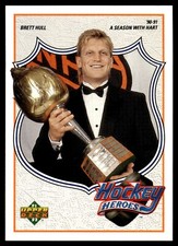 1991-92 Upper Deck Hockey Heroes Insert #8 Brett Hull St. Louis Blues
