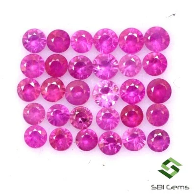 1.50 To 1.70 mm Natural Ruby Round Diamond Cut Lot 31 Pcs 0.74 Cts Loose Gems - Image 1 of 3