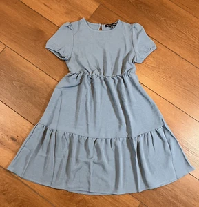 Love Ellie NWT Girls Blue Tiered Lightweight Cap Sleeve Dress Size L - Picture 1 of 7