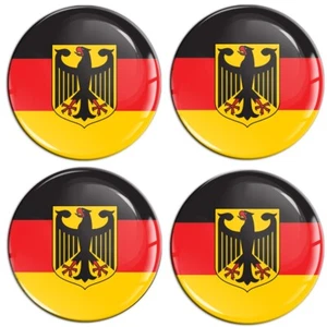 4 x 45mm Radnabenkappe Universal Aufkleber Emblem Decals Badge Deutschlandflagge - Bild 1 von 5