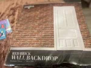 4ftx35ft Red Brick Wall Backdrop Brick Photography Backdrop Baby Birthday - Picture 1 of 3