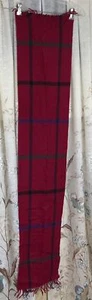 Sciarpa lana vintage epitome Germania bordeaux righe plaid 11 x 54 - Foto 1 di 6