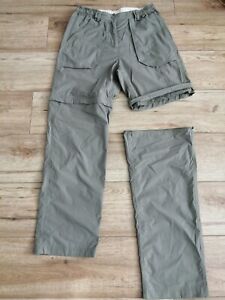 PETER STORM Size 12R Zip Off Trousers Soft Shell Khaki Grey L30" Outdoors Hiking