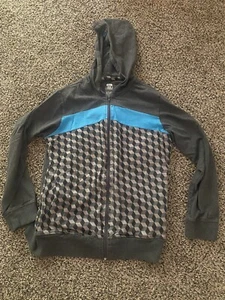 Route 66 Grey Zip Up Jacket, Checkered ,Vans, Hoodie Size Youth XL 14/16 - Picture 1 of 5