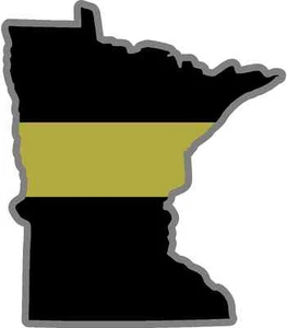 4" Minnesota MN State Delgado Línea DORADA Despachador Despacho 911 9-1-1 Calcomanía Adhesiva - Imagen 1 de 1